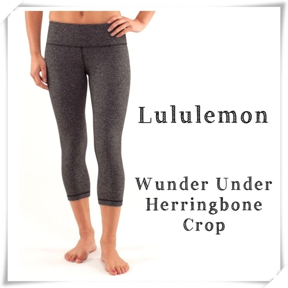 Lululemon Wunder Under Herringbone Crop Pants Gray - Picture 1 of 11